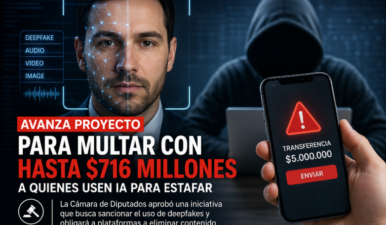 Avanza proyecto que busca sancionar el uso de inteligencia artificial para cometer estafas con multas de hasta $716 millones