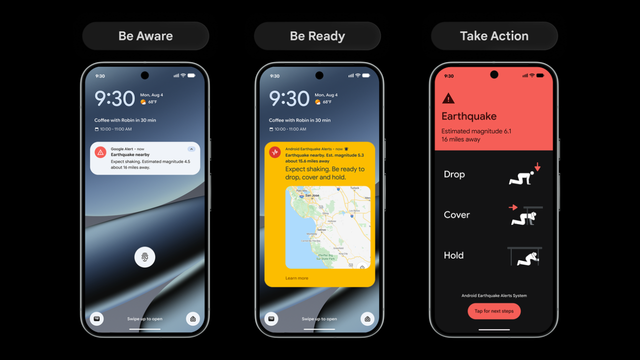 Alerta de sismo en un teléfono Android