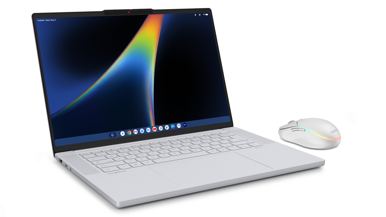 Lenovo Googlebook 15 con su mouse con IA